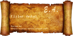 Eizler Antal névjegykártya